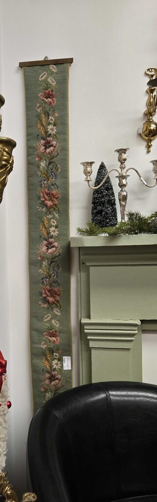 Butler needlepoint bell pull 63" tall