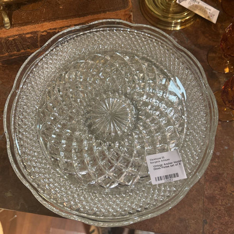 Vintage Anchor Hocking Wexford Glass Plates set of 8 9.5"