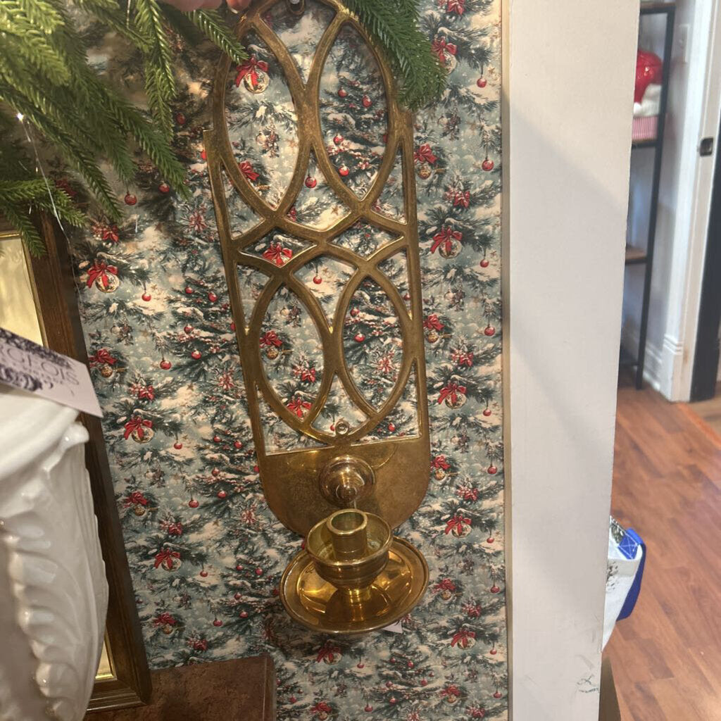 Set of Solid Brass Wall Sconces Heavy 17.5"