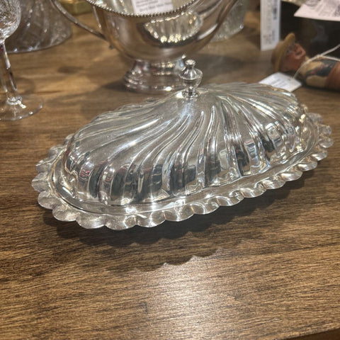 Lidded Butter Dish Silver Plated