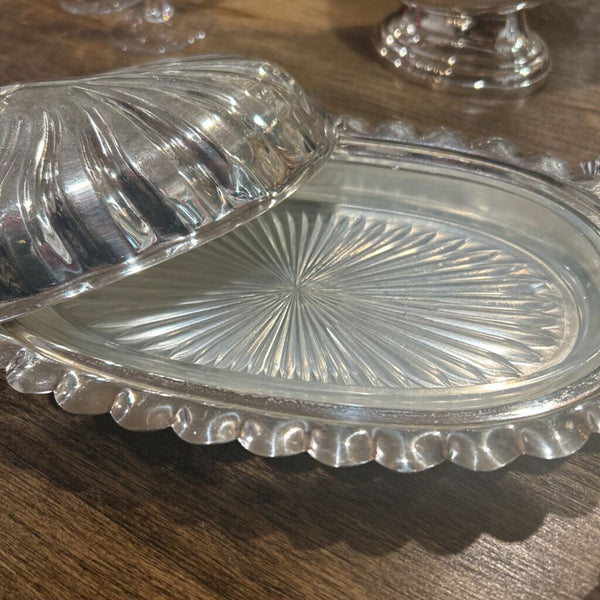 Lidded Butter Dish Silver Plated