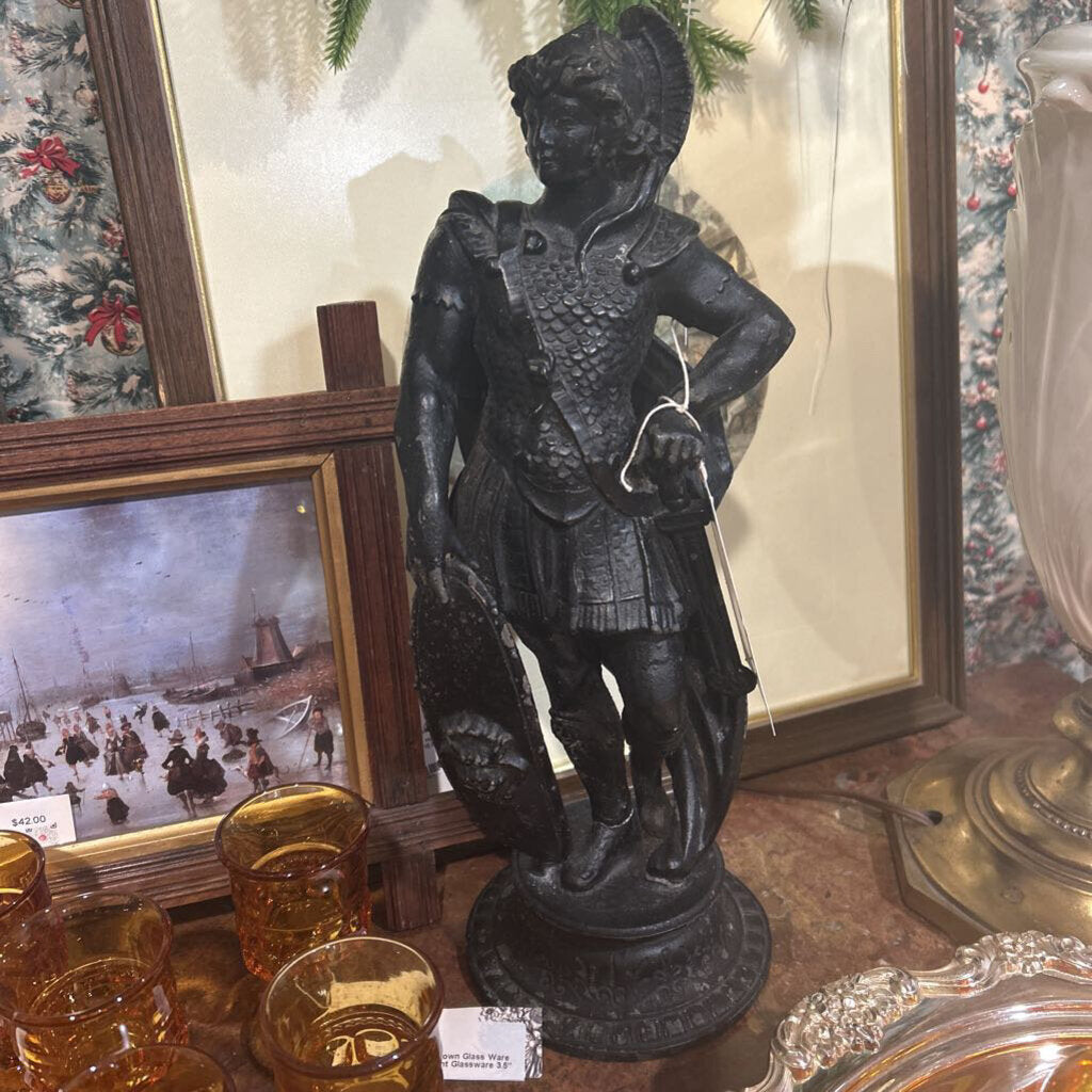 Cast Iron Statue of Mars, The Roman God of War 13.5"t