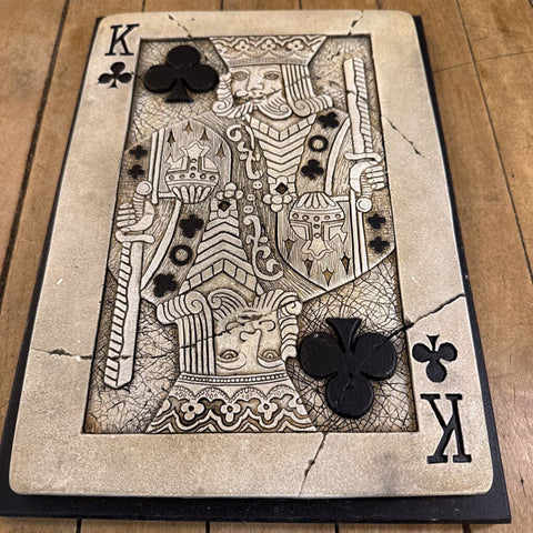 Playing Card Art King Clubs 9x12