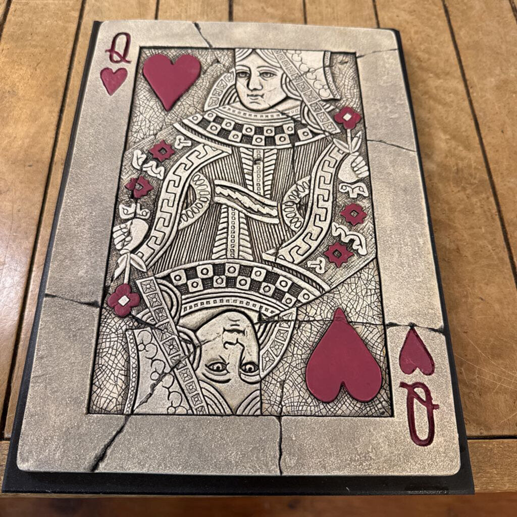 Playing Card Art Queen Hearts 9x12