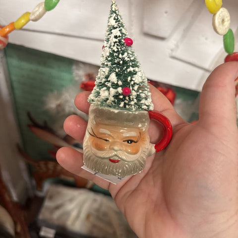 Vintage Santa mug with tree