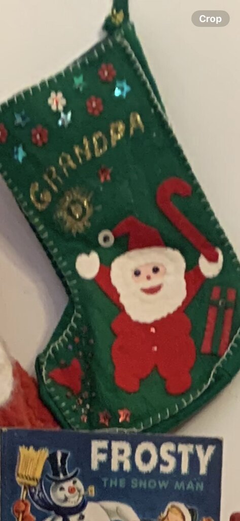 Vintage grandpa Christmas stocking