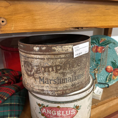 Vintage campfire marshmallow tin as is no lid