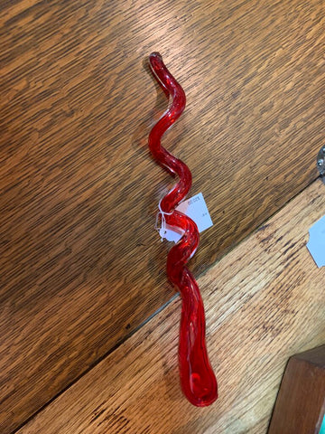 Red Blown Glass Swirl~ 11.5"