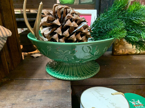 Poinsettia Pottery Bowl~ 12.25" w x 5.5" t