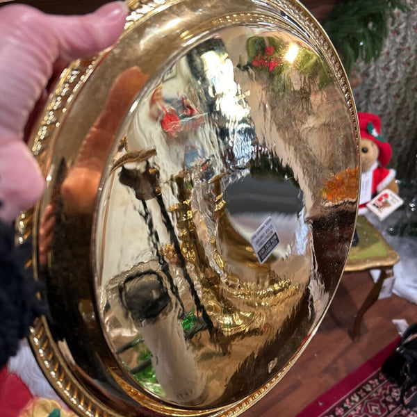 International Silver 23K Electro Plate with Gold Serving Tray 12.5"