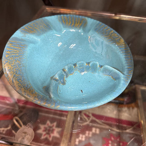 Midcentury Round Blue Ashtray W1940