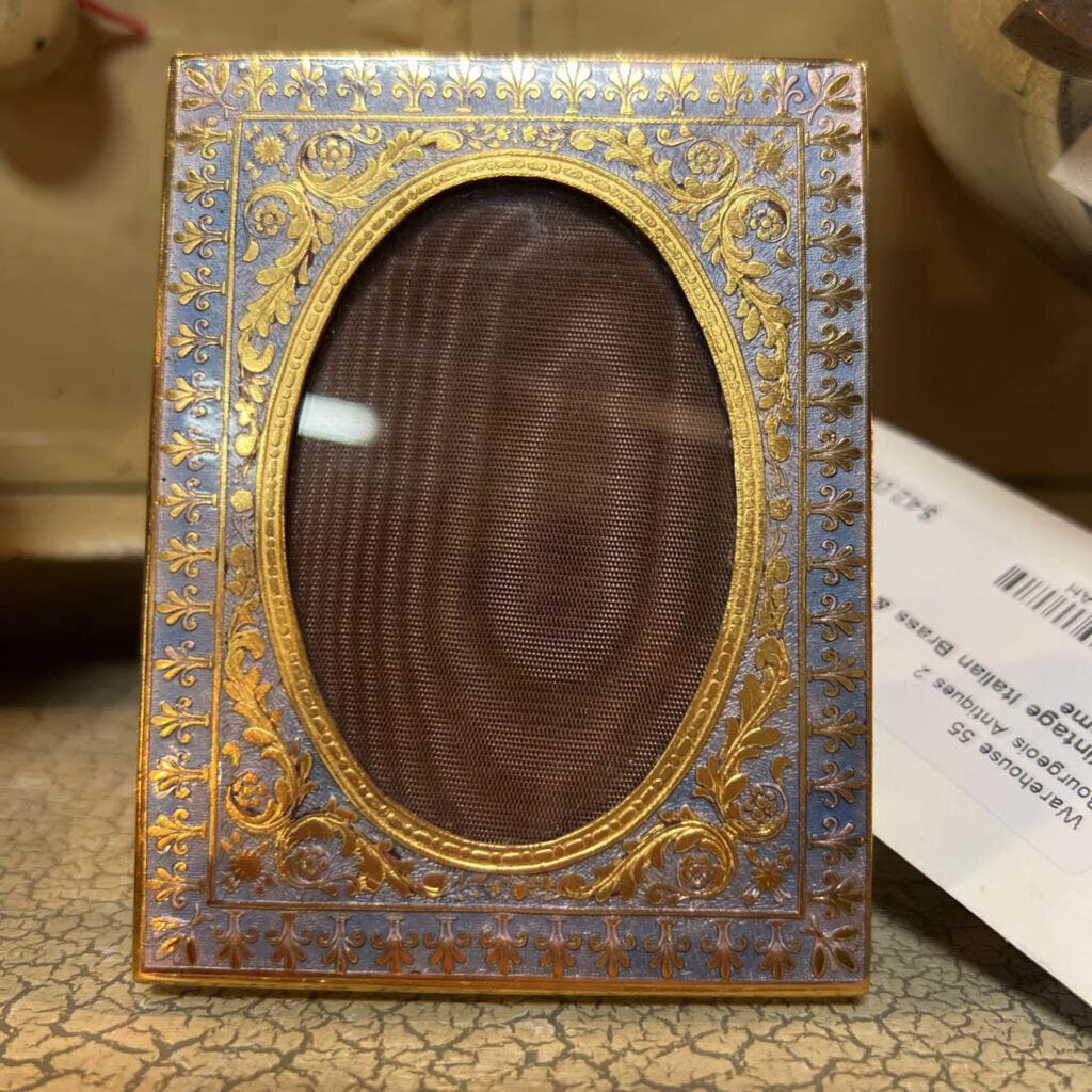 Vintage Italian Brass & Enamel Frame