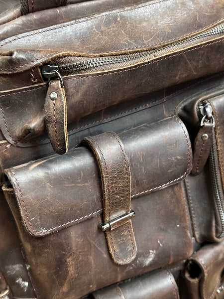 Beautiful Vintage Brown Handmade Leather Backpack FIRM