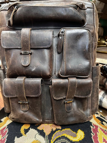 Beautiful Vintage Brown Handmade Leather Backpack FIRM