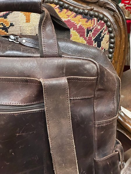 Beautiful Vintage Brown Handmade Leather Backpack FIRM