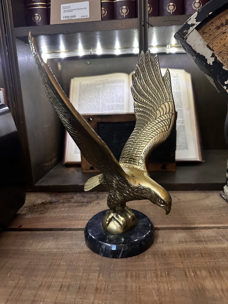 Vintage Brass Eagle on Marble Base 10inches Tall