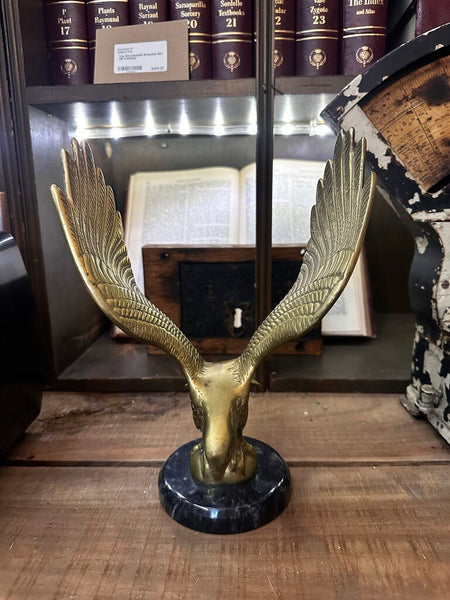 Vintage Brass Eagle on Marble Base 10inches Tall