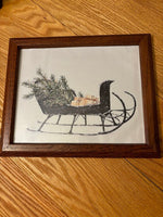 Sled Print in Oak Frame 11x9