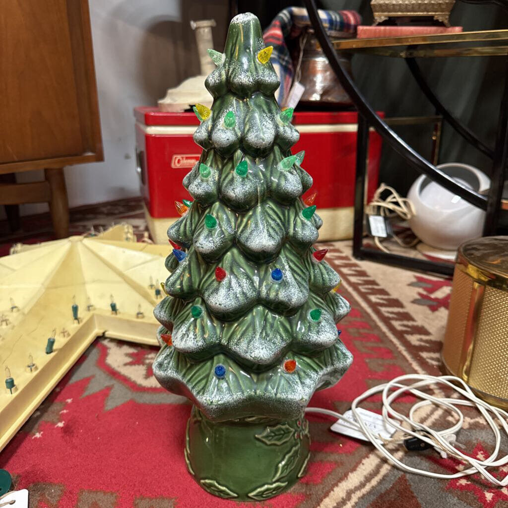 18" Light Up Ceramic Christmas Tree As Found H3134