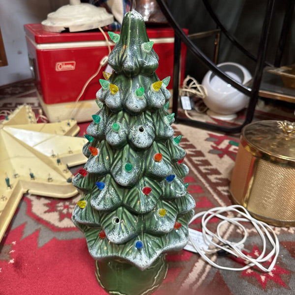 18" Light Up Ceramic Christmas Tree As Found H3134