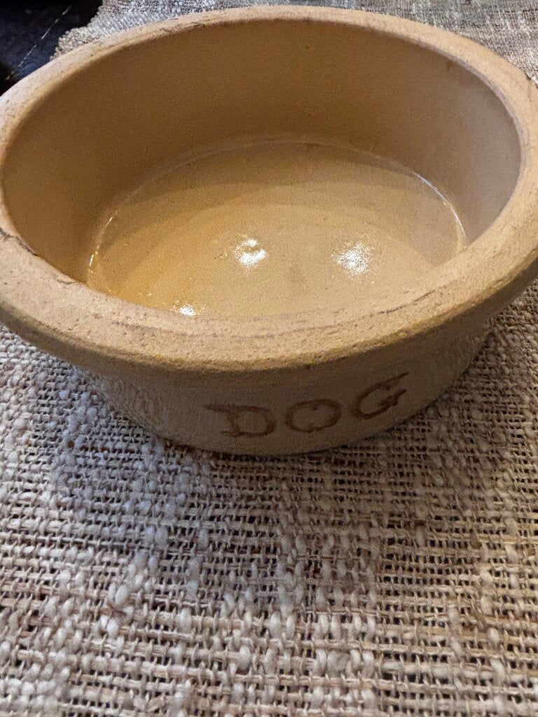 Large Roseville Pottery Dog Bowl