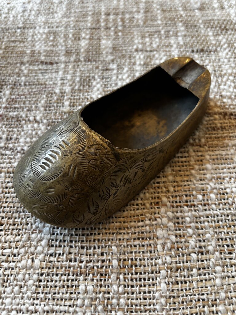 Vintage Brass Shoe Ashtray