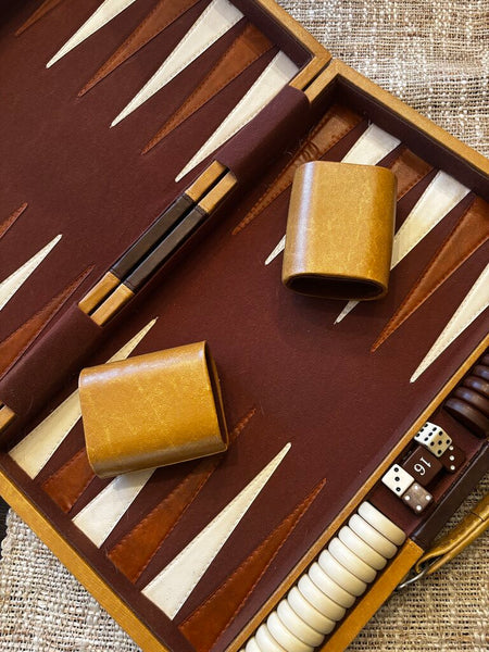 Vintage 70's Backgammon w/padded Case