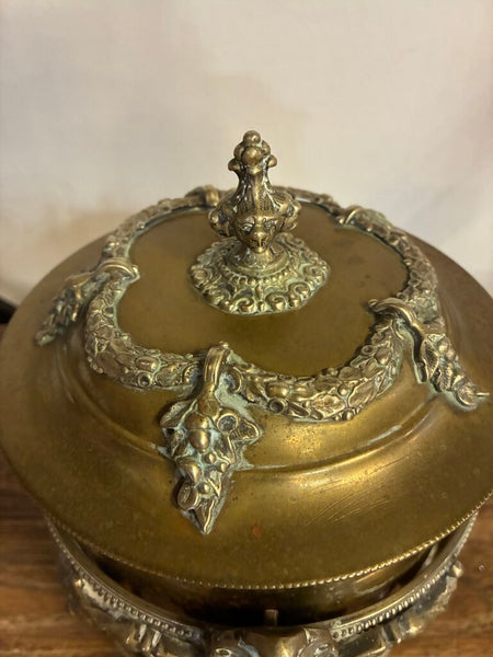 Vintage English Brass Biscuit Jar 8" x 8"