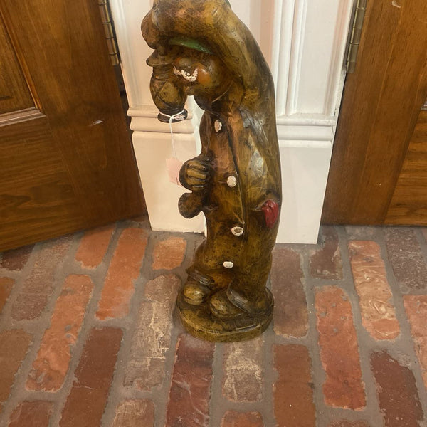 Wax Hand Carved railroad man 17in tall