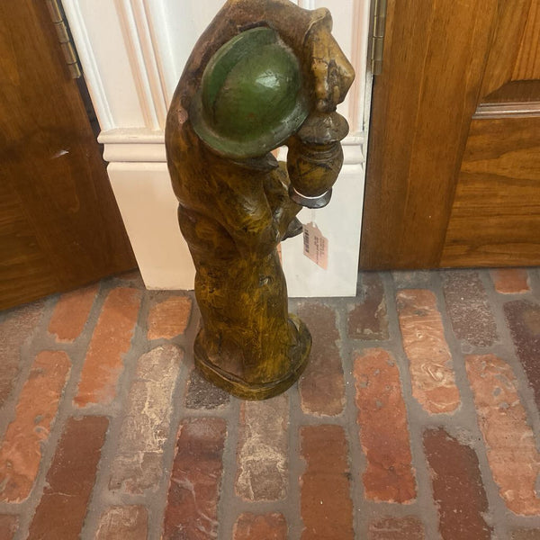 Wax Hand Carved railroad man 17in tall