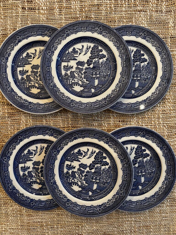 Set of 6 Blue Willow Dessert/Bread Plates Johnson Bros
