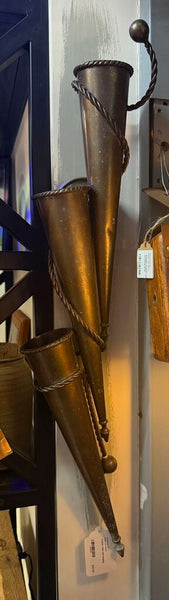 Copper vase wall hanging