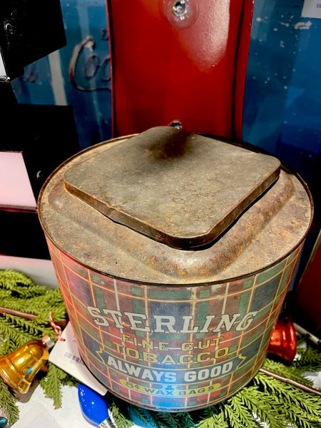 JFV ~ Vintage Sterling Plaid Tobacco tin