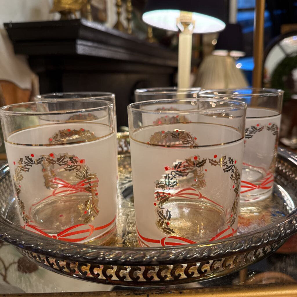 Set of 5 Culver Wreath Glasses