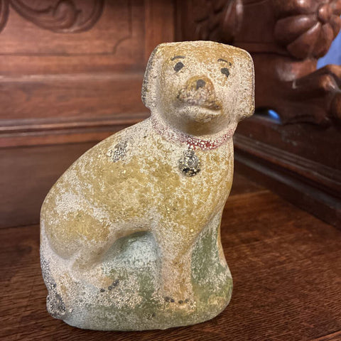 Vintage Chalk Like Staffordshire Dog (Tall)