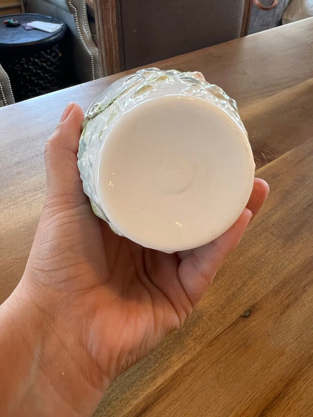 Antique Hand Painted Milk Glass Vase