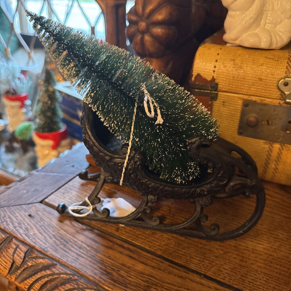 Cast Iron Sleigh with tree
