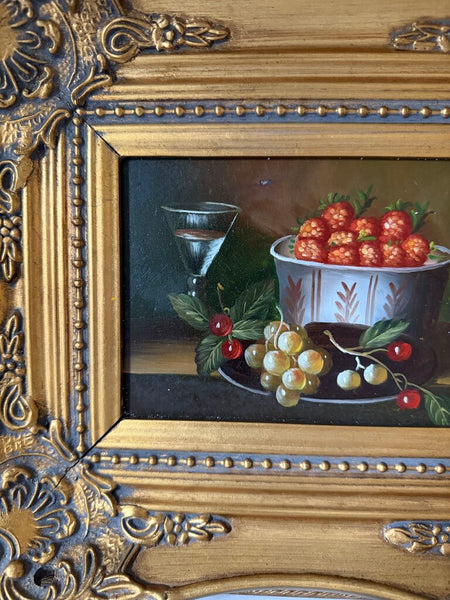 0375 Vintage Still Life Painting of Fruit