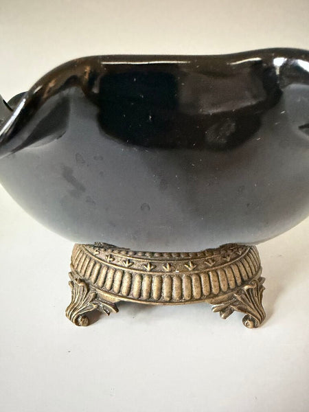 0391 Black Porcelain Ruffled Bowl