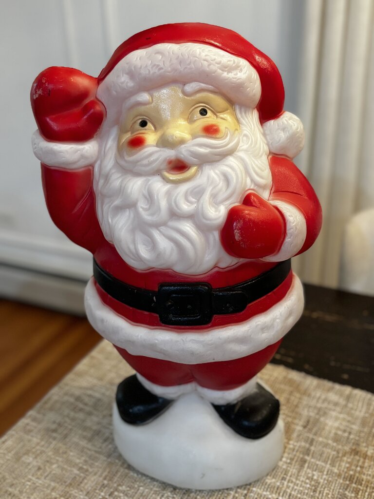 Vintage Empire 19" Christmas Waving Santa Claus Tabletop Plastic Blow Mold 20H