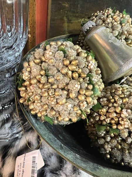 Vintage Gold beaded ornament