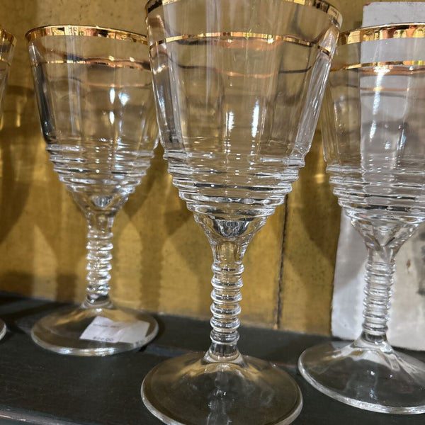 GOLD RIMMED STEM WARE SET OF 4