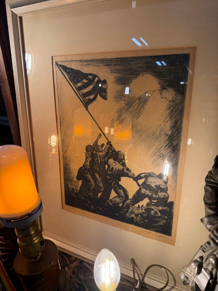 Nathaniel Steinberg Etching titled Iwo Jima, signed by artist