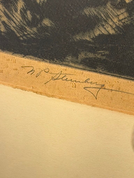 Nathaniel Steinberg Etching titled Iwo Jima, signed by artist