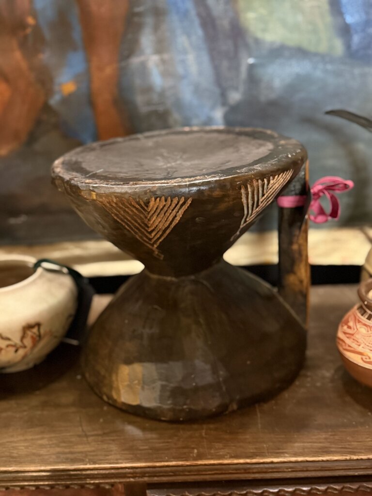 African tribal stool pedestal