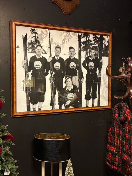 Vintage Ski Team Artwork w/ Wood Frame 41" x 31" IN STORE PICKUP ONLY