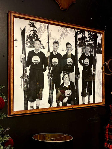 Vintage Ski Team Artwork w/ Wood Frame 41" x 31" IN STORE PICKUP ONLY