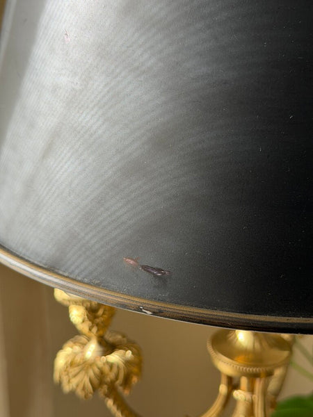 0860 Brass 3 arm bow swag bouillette lamp (works)