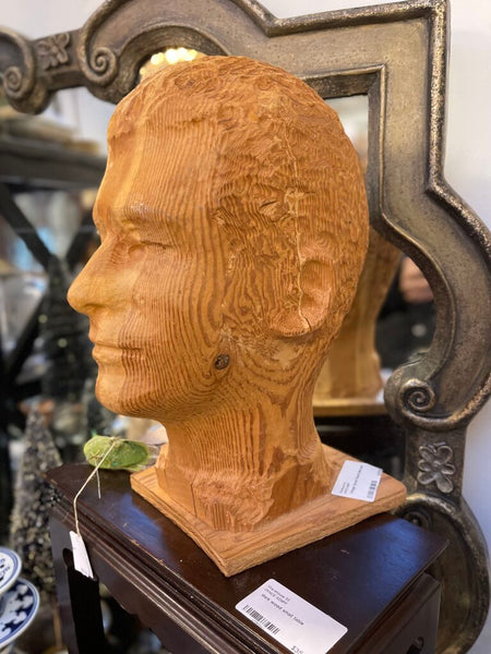 Vintage Carved Wood Male bust