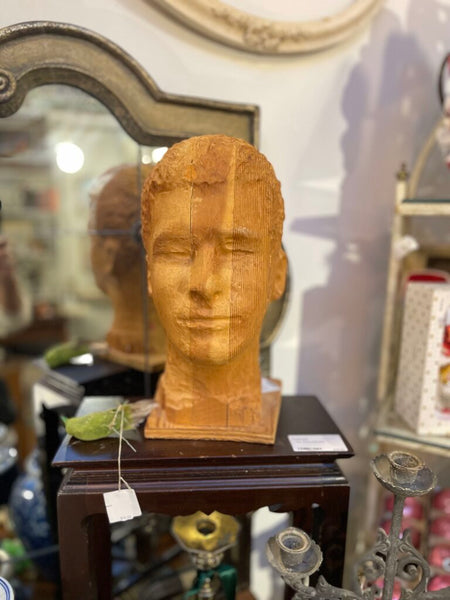 Vintage Carved Wood Male bust
